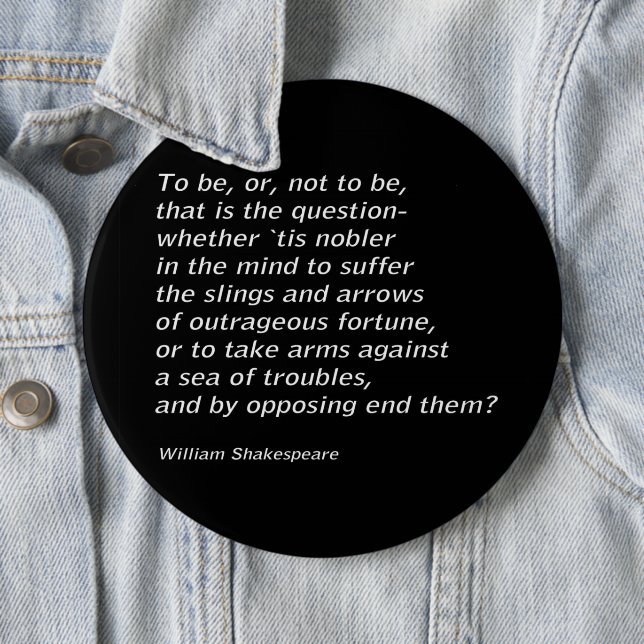 William Shakespeare`s `Hamlet` Button (In Situ)