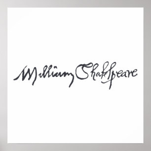 William Shakespeare Signature Poster