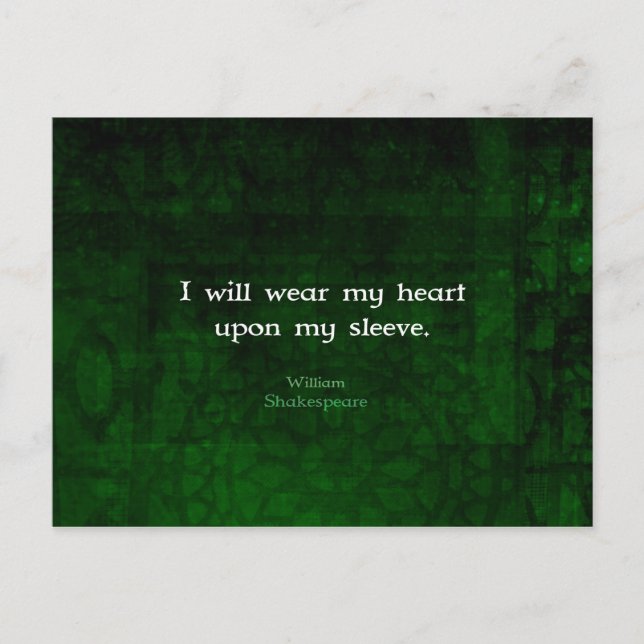 William Shakespeare Whimsical LOVE Quote Postcard (Front)