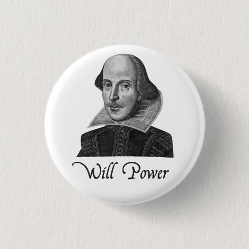 Image of William Shakespeare Will Power 3 Cm Round Badge