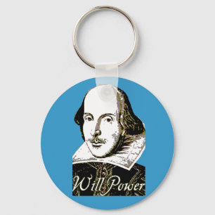 William Shakespeare Will Power T shirt Key Ring