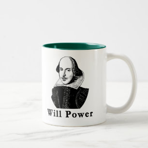William Shakespeare WILL POWER Tshirts Two-Tone Coffee Mug