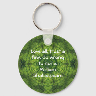 William Shakespeare Wisdom Quotation Saying Key Ring