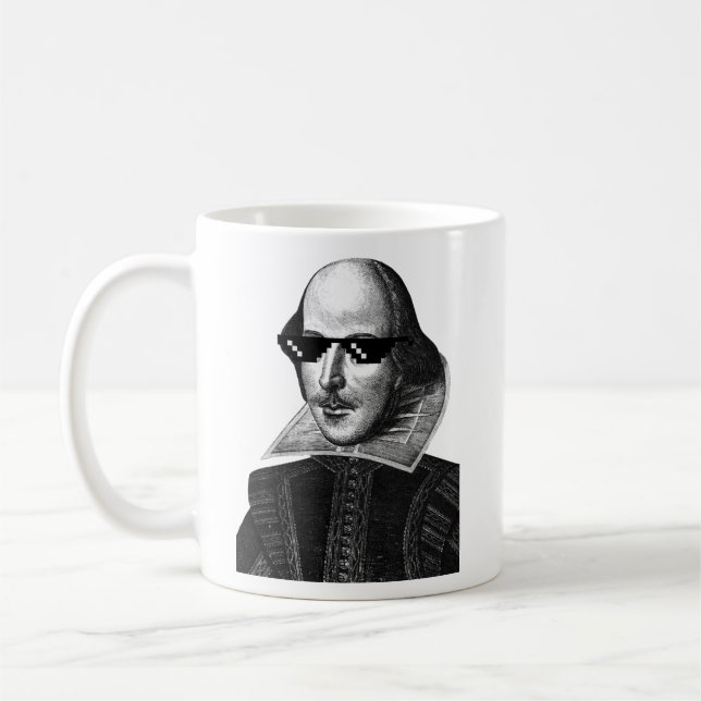 William Shakespeare With Sunglases Classic Coffee Mug (Left)