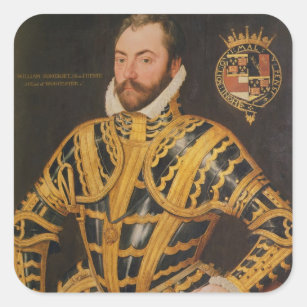 William Somerset 3rd Earl of Worcester Square Sticker