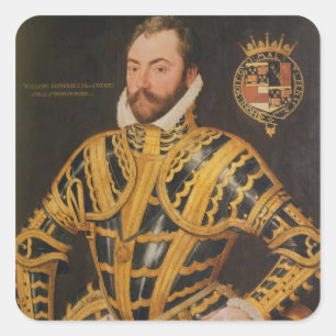 William Somerset 3rd Earl of Worcester Square Sticker