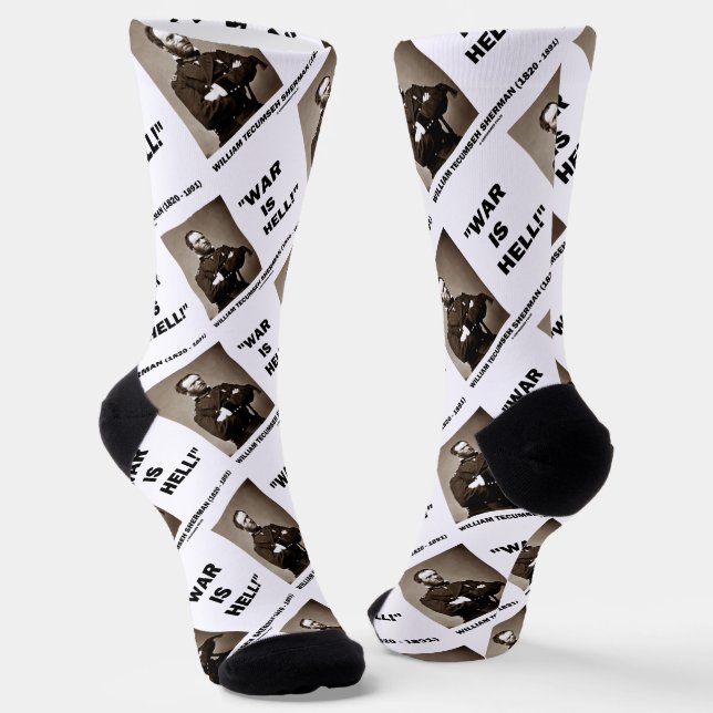 William Tecumseh Sherman War Is Hell Quote Socks (Angled)