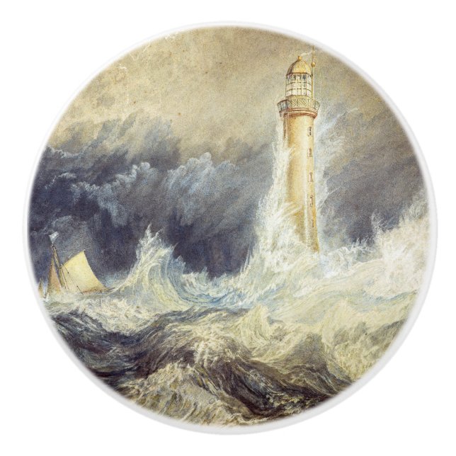 William Turner - Bell Rock Lighthouse Ceramic Knob (Front)