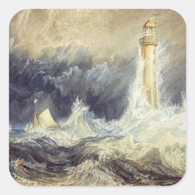 William Turner - Bell Rock Lighthouse Square Sticker (Front)