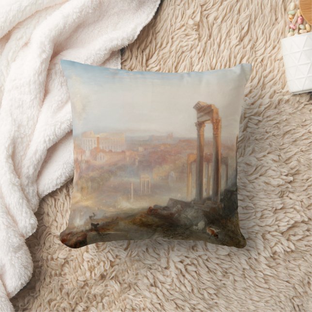 William Turner British - Modern Rome-Campo Vaccino Cushion (Blanket)