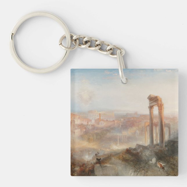 William Turner British - Modern Rome-Campo Vaccino Key Ring (Front)