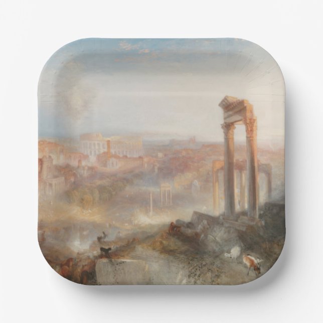 William Turner British - Modern Rome-Campo Vaccino Paper Plate (Front)
