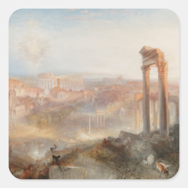 William Turner British - Modern Rome-Campo Vaccino Square Sticker (Front)