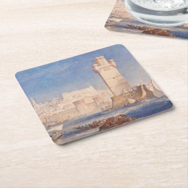 William Turner Rhodes Square Paper Coaster (Angled)