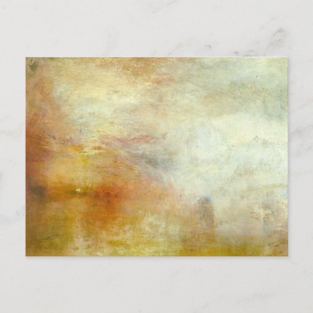 william turner - sun setting over a lake postcard (Front)