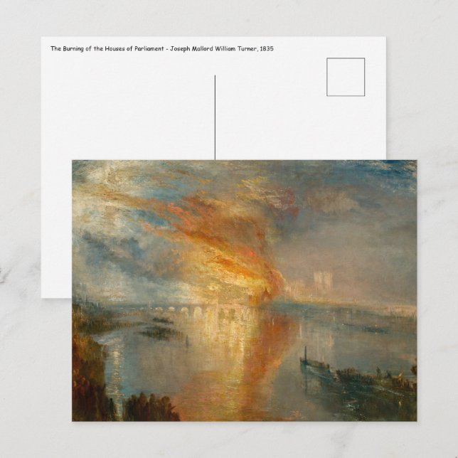 William Turner - The Burning of the Parliament Postcard (Front/Back)