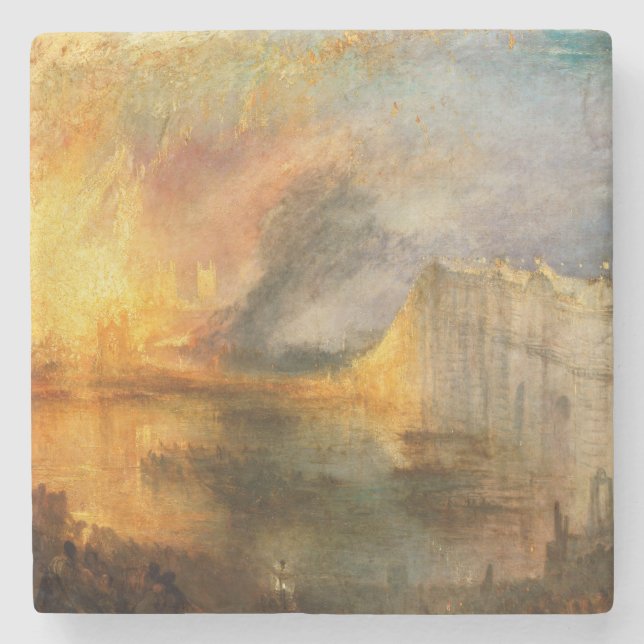 William Turner - The Burning of the Parliament Stone Coaster (Front)