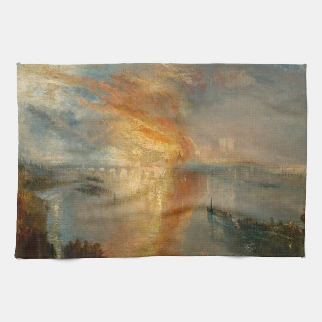 William Turner - The Burning of the Parliament Tea Towel (Horizontal)