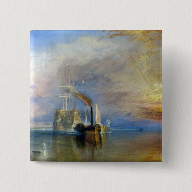 William Turner - The Fighting Temeraire 15 Cm Square Badge (Front)