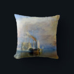 William Turner - The Fighting Temeraire Cushion<br><div class="desc">The Fighting Temeraire tugged to her last berth to be broken up - Joseph Mallord William Turner in 1838</div>