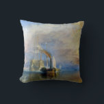 William Turner - The Fighting Temeraire Cushion<br><div class="desc">The Fighting Temeraire tugged to her last berth to be broken up - Joseph Mallord William Turner in 1838</div>
