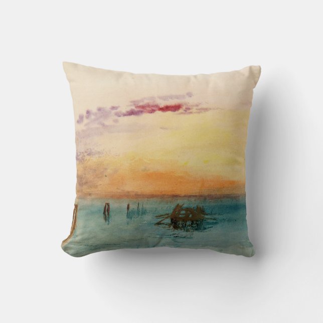 William Turner - The Lagoon near Venice at Sunset Cushion (Front)