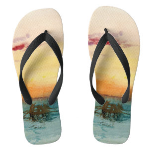 William Turner - The Lagoon near Venice at Sunset Flip Flops