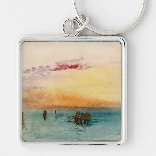 William Turner - The Lagoon near Venice at Sunset Key Ring (Front)