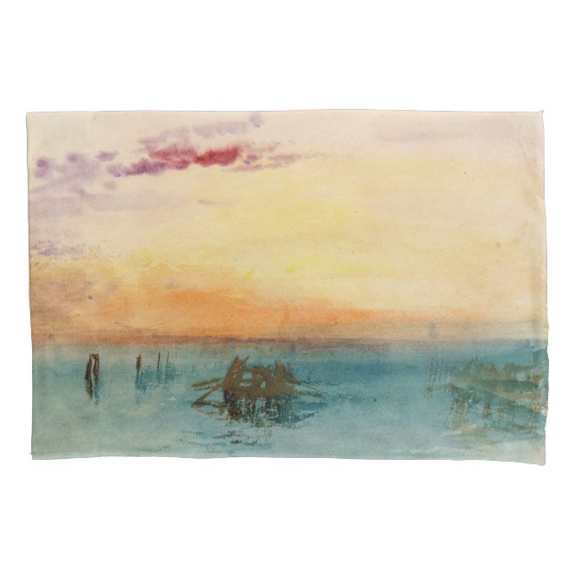 William Turner - The Lagoon near Venice at Sunset Pillowcase (Front)