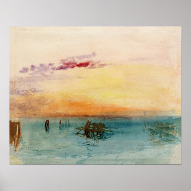 William Turner - The Lagoon near Venice at Sunset Poster (Front)