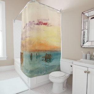William Turner - The Lagoon near Venice at Sunset Shower Curtain