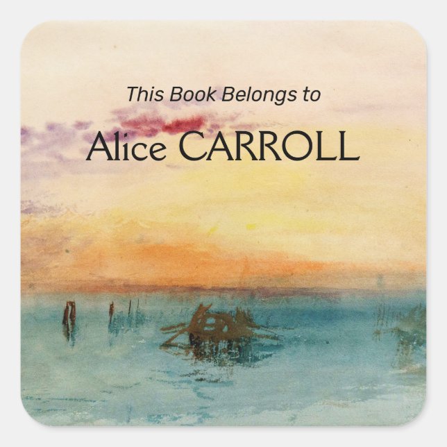 William Turner - The Lagoon near Venice at Sunset Square Sticker (Front)