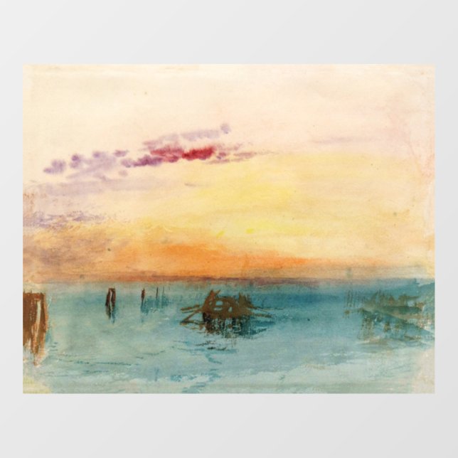 William Turner - The Lagoon near Venice at Sunset Window Cling (Sheet)