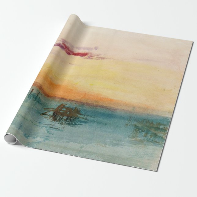 William Turner - The Lagoon near Venice at Sunset Wrapping Paper (Unrolled)