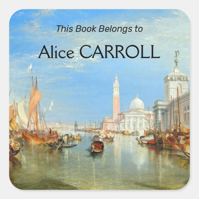 William Turner - Venice, The Dogana & San Giorgio Square Sticker (Front)