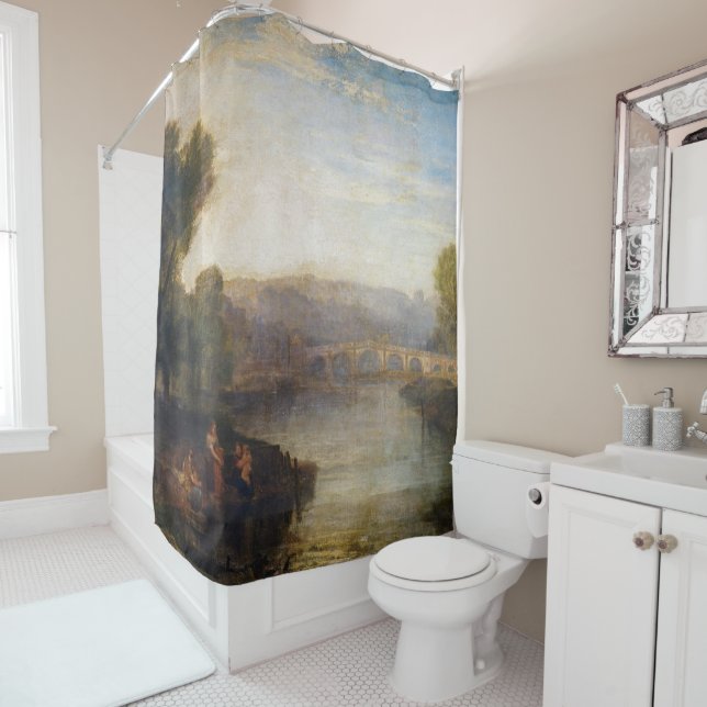 William Turner - View of Richmond Hill and Bridge Shower Curtain (In Situ)