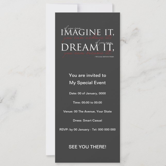 William Ward Imagine Quote Invitation (Front)