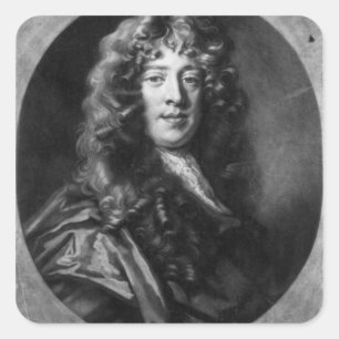 William Wycherley, engraved by John Smith, 1703 Square Sticker