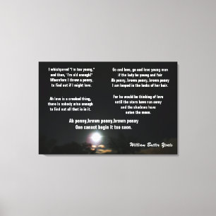 William Yeats poetry, "THE BROWN PENNY" canvas