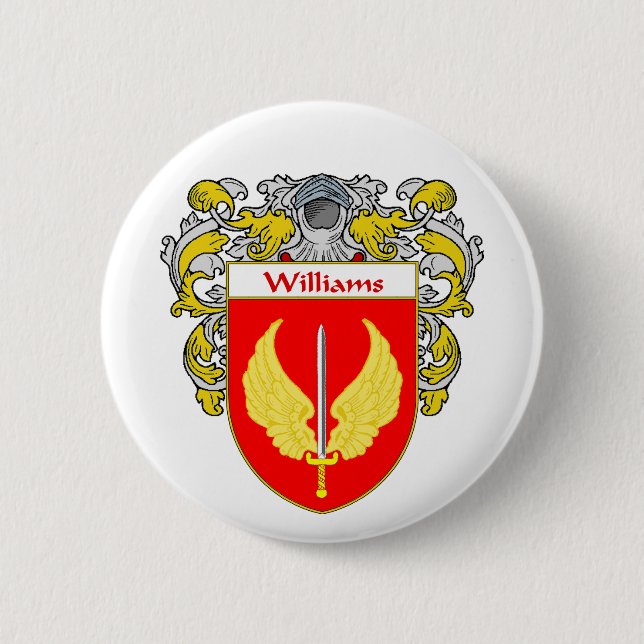 Williams Coat of Arms (Mantled) 6 Cm Round Badge (Front)