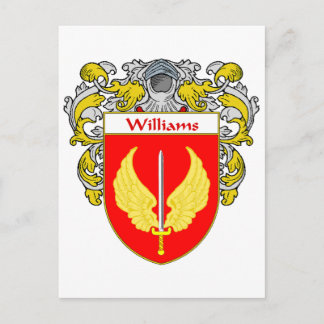 Williams Coat of Arms (Mantled) Postcard