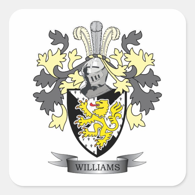 Williams Coat of Arms Square Sticker (Front)