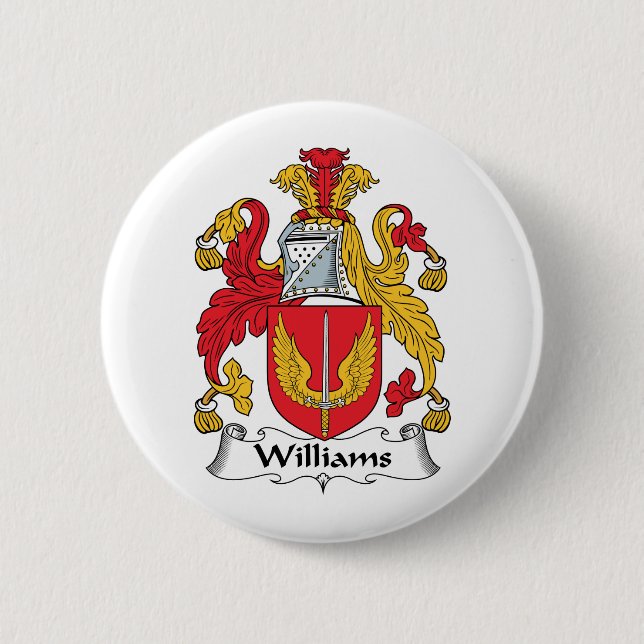 Williams Family Crest 6 Cm Round Badge (Front)