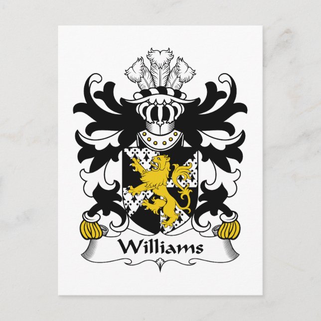 Williams Family Crest Postcard (Front)