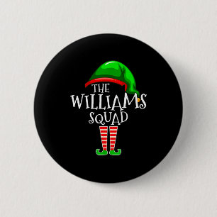 Williams Family Name Squad Matching Group Elf Chri 6 Cm Round Badge
