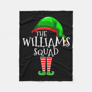 Williams Family Name Squad Matching Group Elf Chri Fleece Blanket