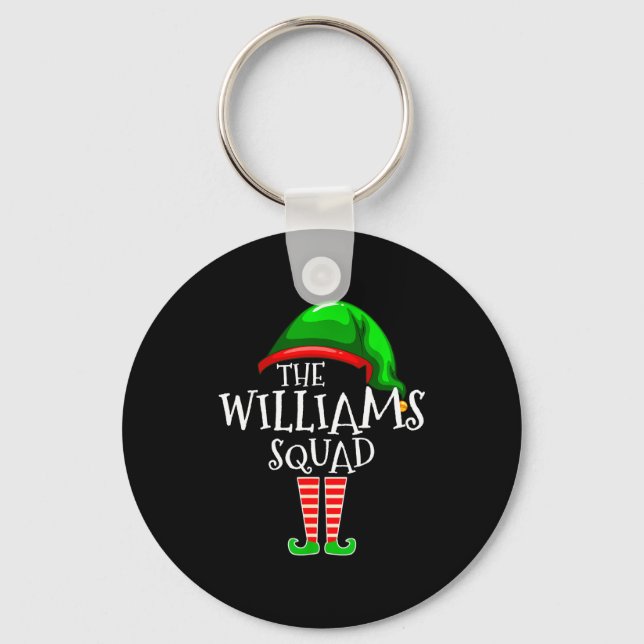 Williams Family Name Squad Matching Group Elf Chri Key Ring (Front)