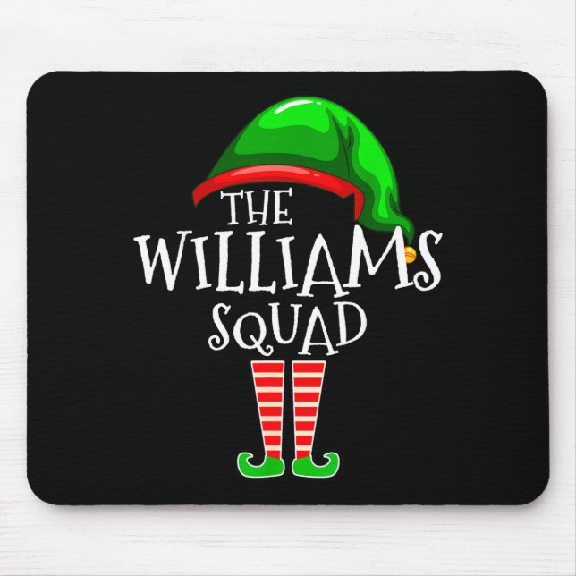 Williams Family Name Squad Matching Group Elf Chri Mouse Mat (Front)