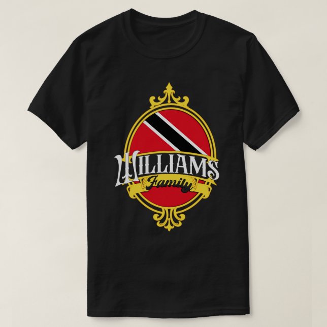 Williams Family Trinidad and Tobago Flag T-Shirt (Design Front)
