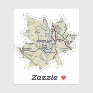 Williams Lake BC 50's Map